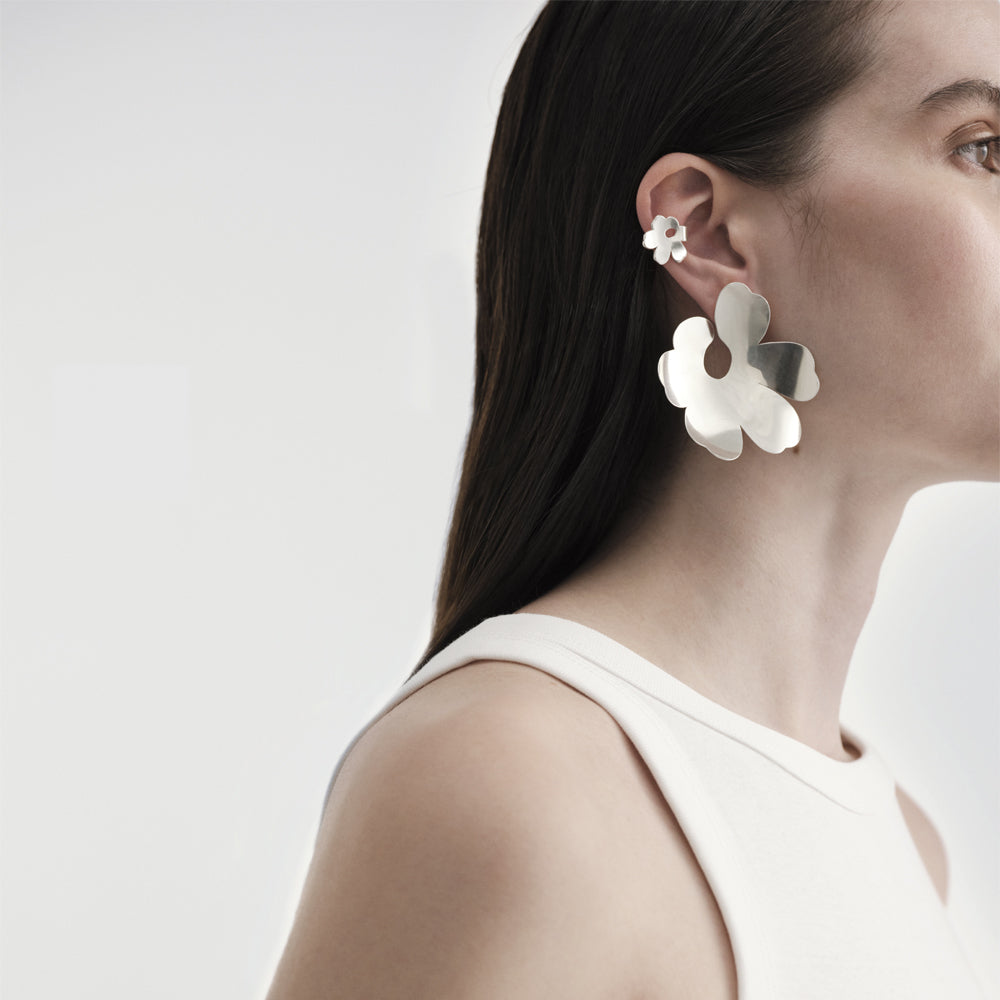 Kalevala x Marimekko Unikko-korvakorut isot hopea