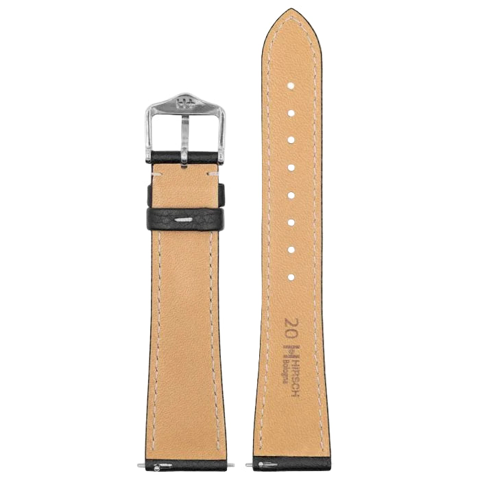 Hirsch Bologna nahkaranneke musta