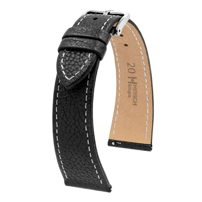 Hirsch Bologna nahkaranneke musta